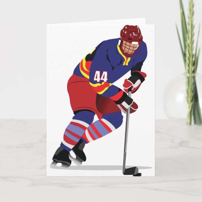 Spelar ishockey gratulationskort kort (Framsida)