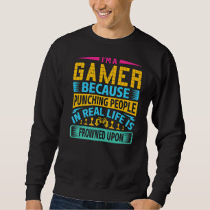 Spelar jag som spelspelare för att du Slår spel V Lång Ärmad Tröja