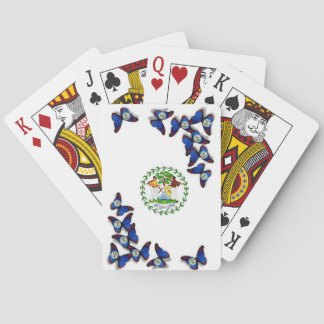 Spelar kort med Belize Flagga on Butterfly. Casinokort