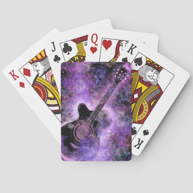Spelar kort med gitarr casinokort (Baksidan)