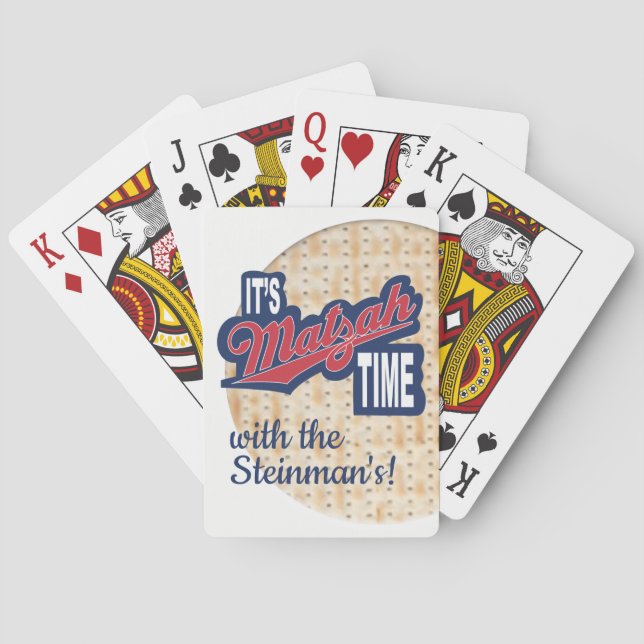 Spelar kort "PASSOVER "Det är Matzah Time" Kortlek (Baksidan)