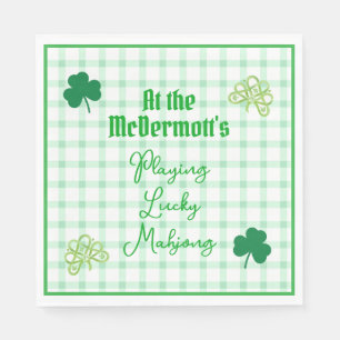 Spelar Lucky Mahjong Watercolor Shamrocks Pappersservett