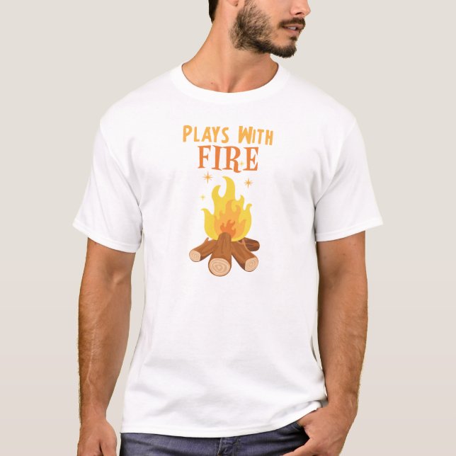 Spelar med brand t shirt (Framsida)