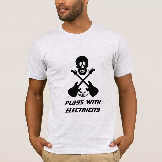 Spelar med Electricity Musician T-Shirt (Framsida)