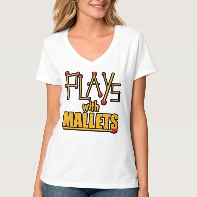 Spelar med klubbor t shirt (Framsida)