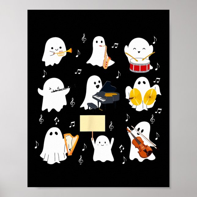 Spelar musikinstrument Halloween Music Poster (Framsidan)