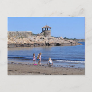 Spelar på stranden i Rockport, MORSA Vykort