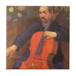 Spelar Schneklud Porträtt av Paul Gauguin Kakelplatta