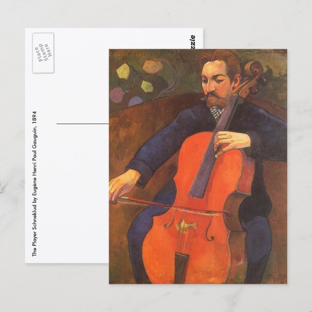 Spelar Schneklud Porträtt av Paul Gauguin Vykort (Fram/baksida)