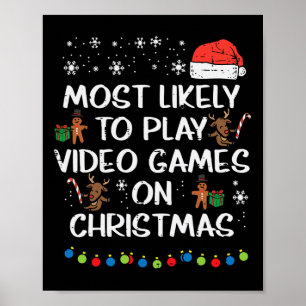 Spelar troligtvis videospel i Julafton-familjen Poster
