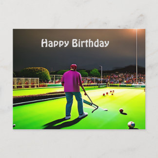 Spelar Twilight Lawn Bowls, Födelsedagskort Vykort