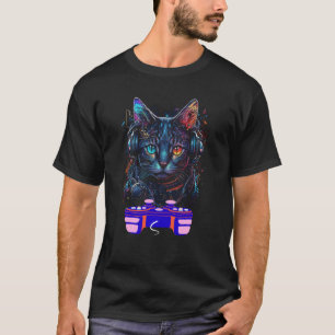 Spelar tysk Rex Cat Player Animal Video Gamer mig T Shirt