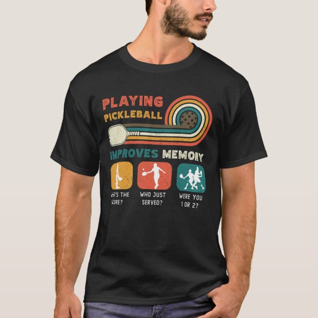 Spelar upp Pickleball förbättrar minnesDink Player T Shirt (Framsida)