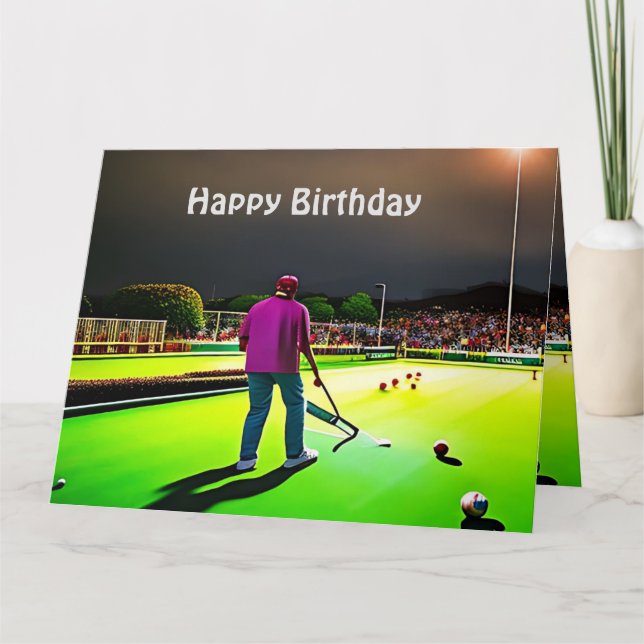 Spelar upp Twilight Gräsmatta Bowls, jumbo Birthda Kort (Framsida)