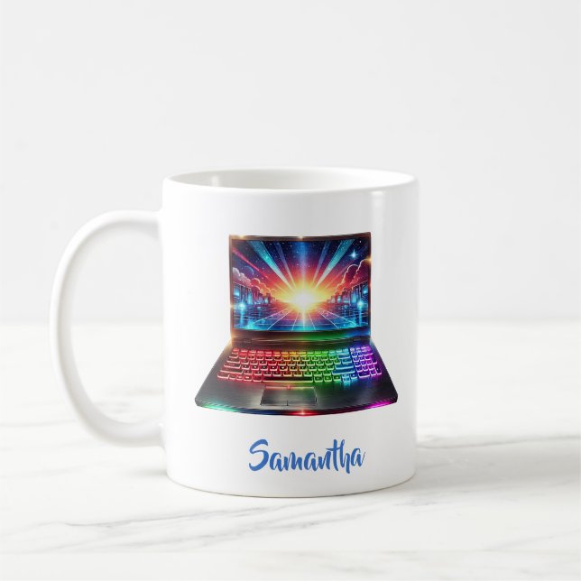 Spelardator - ljusa färger spela station kaffemugg (Vänster)