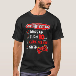 Spelare 10 år gammal 10 Perfekters födelsedagspres T Shirt