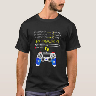 Spelare 1,2,3 Redo Player 4 Loading Funny Gaming T Shirt