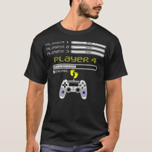 Spelare 1,2,3 Redo Player 4 Loading Funny Gaming T Shirt