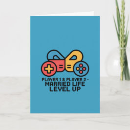 Spelare 1 & 2 Gifta Gamer Kort