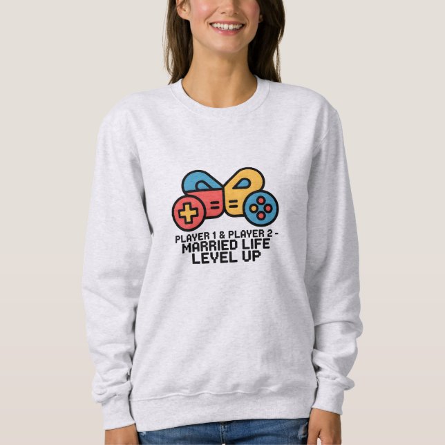Spelare 1 & 2 Gifta Gamer T Shirt (Framsida)