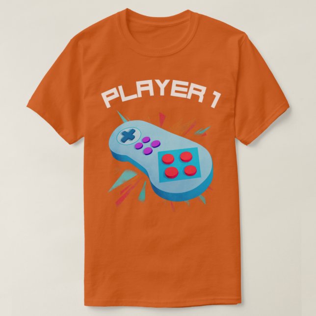 Spelare 1 - matchande design t shirt (Design framsida)