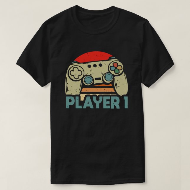 Spelare 1 Player 2 - matchande spelarpar T Shirt (Design framsida)