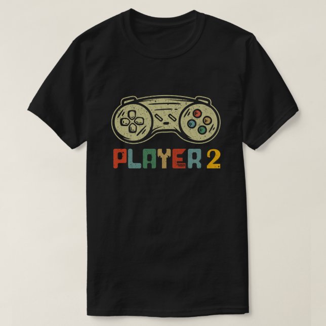 Spelare 1 Player 2 - matchande spelarpar T Shirt (Design framsida)