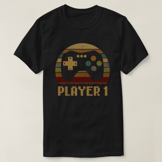 Spelare 1 Player 2 - matchande spelarpar T Shirt (Design framsida)