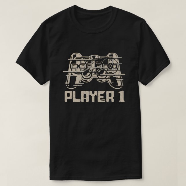 Spelare 1 Player 2 - matchande spelarpar T Shirt (Design framsida)