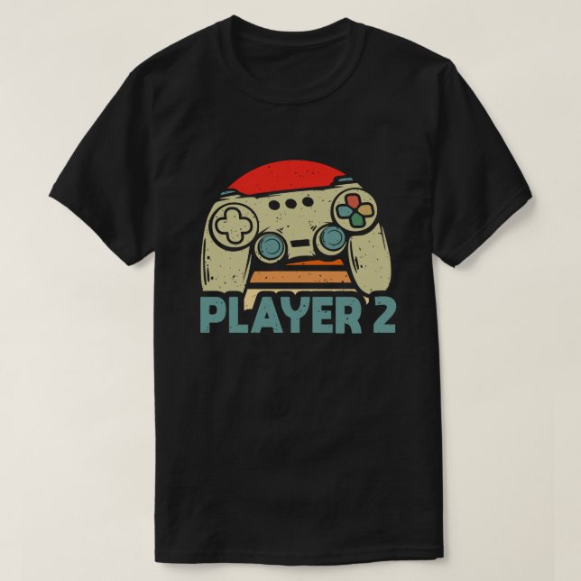 Spelare 1 Player 2 - matchande spelarpar T Shirt (Design framsida)
