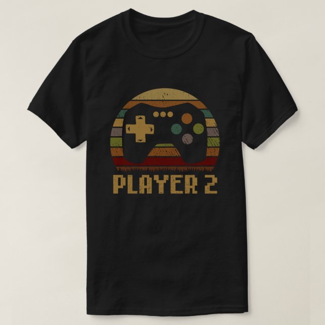 Spelare 1 Player 2 - matchande spelarpar T Shirt (Design framsida)
