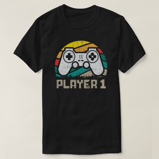 Spelare 1 Player 2 - matchande spelarpar T Shirt (Design framsida)