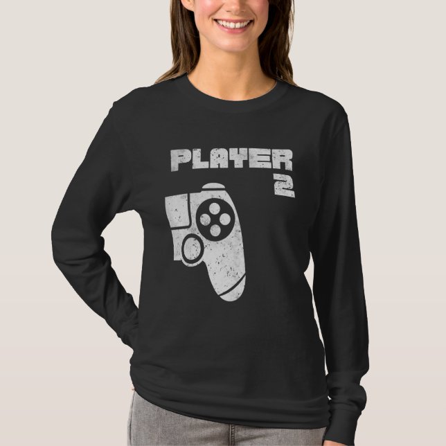 Spelare 1 Player 2 Spel Matchning Brothers Friends T Shirt (Framsida)