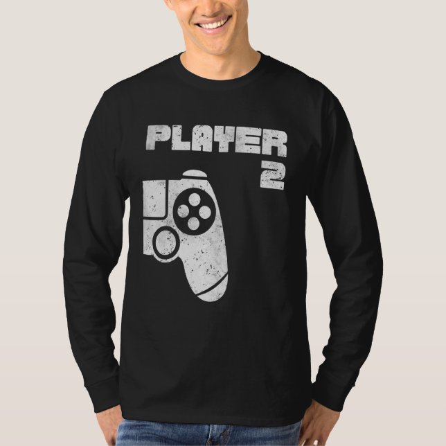 Spelare 1 Player 2 Spel Matchning Brothers Friends T Shirt (Framsida)