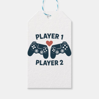 Spelare 1 Spelare 2 Par Gamer Klistermärke Presentetikett