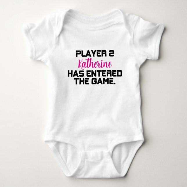 Spelare 2 har gått med med nyfödd Namn Introduktio T Shirt (Framsida)