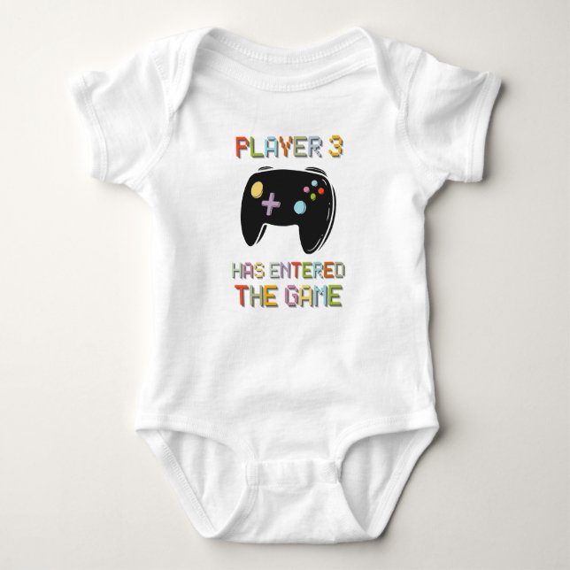 Spelare 3 har angett Visa Gravid för spel T Shirt (Framsida)