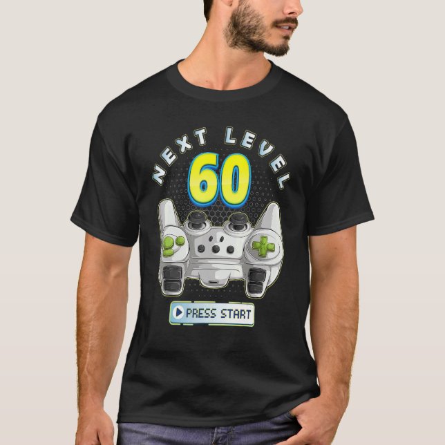 Spelare 60:e födelsedag nästa nivå 60 spelstyrenhe t shirt (Framsida)