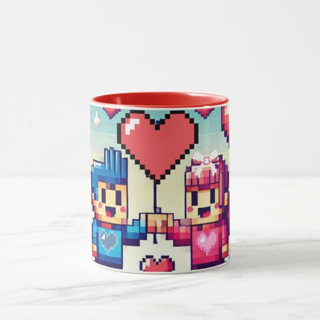 Spelare 8 bit Alla hjärtans dag  Mugg (Center)