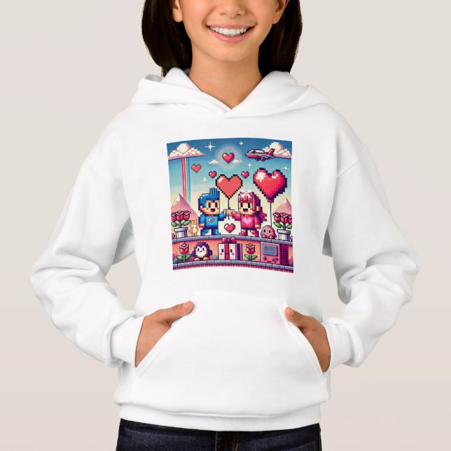 Spelare 8 bit Alla hjärtans dag  T Shirt (Framsida)
