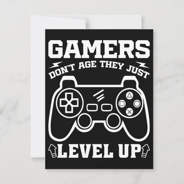 Spelare åldras inte De går bara upp i nivå Födelse Julkort (Framsida)