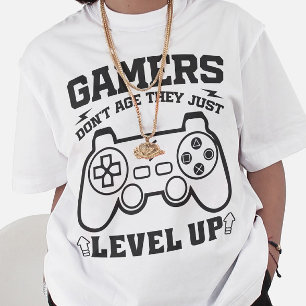 Spelare åldras inte De går bara upp i nivå Spelare T Shirt