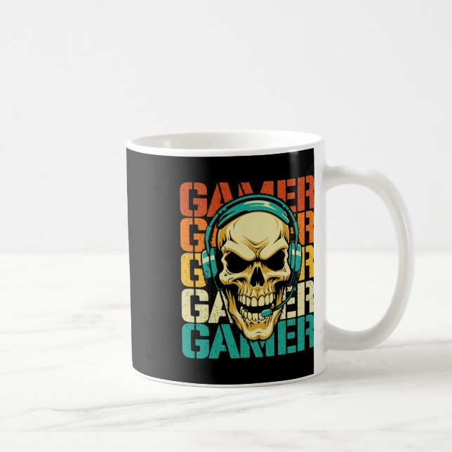 Spelare - Älskare-spelkonsolspel för Retro Skull-s Kaffemugg (Höger)