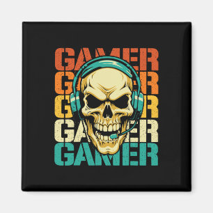 Spelare - Älskare-spelkonsolspel för Retro Skull-s Magnet