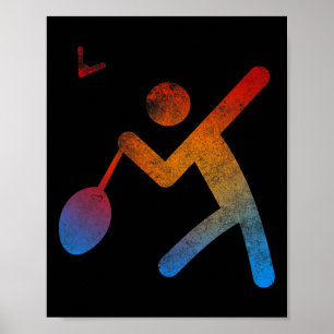 Spelare Badminton Champion T Shirt Play Gift Racke Poster