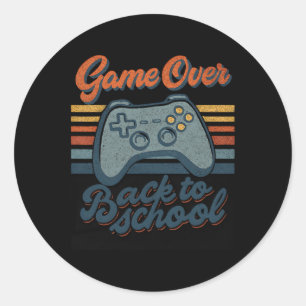 Spelare Ck Till Skolan Barnlärare Game Over Ck Til Runt Klistermärke