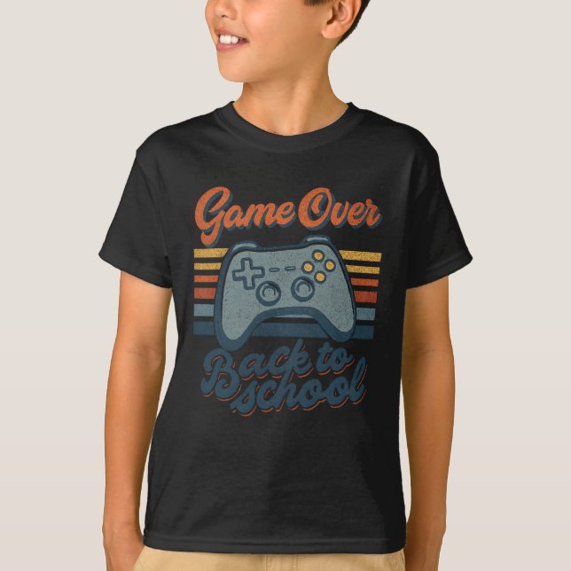 Spelare Ck Till Skolan Barnlärare Game Over Ck Til T Shirt (Framsida)