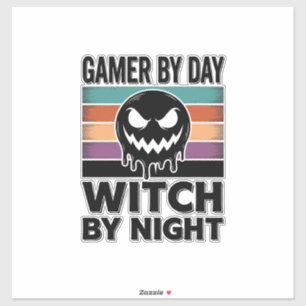 Spelare Dag Onda Häxa Natt Retro Halloween-design Klistermärken