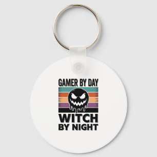 Spelare Dag Onda Häxa Natt Retro Halloween-design Nyckelring