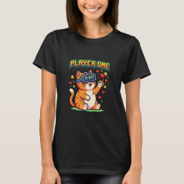 Spelare Ett 8-Bit VR Spelare Katt T Shirt